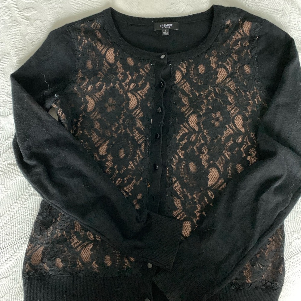 Black lace cardigan